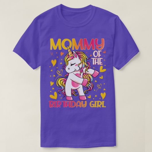ママの誕生日女の子UnicornママMo Tシャツ (デザイン正面)