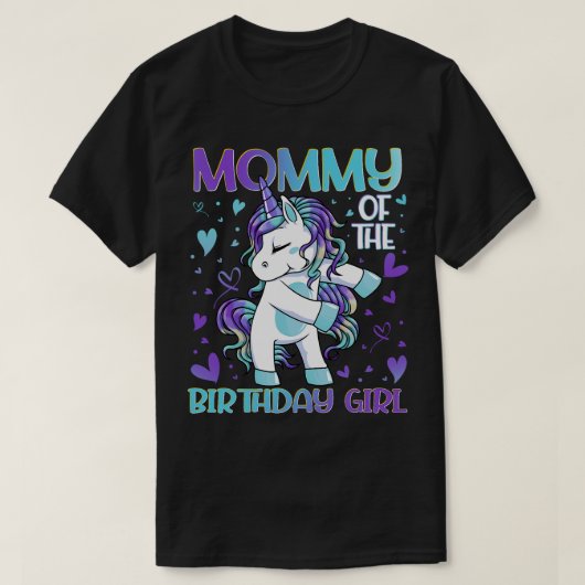 ママの誕生日女の子UnicornママMo Tシャツ (デザイン正面)