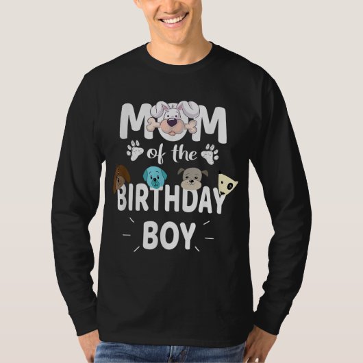 ママの誕生日男の子の犬の恋人のパーティーそれらを子犬 Tシャツ (正面)