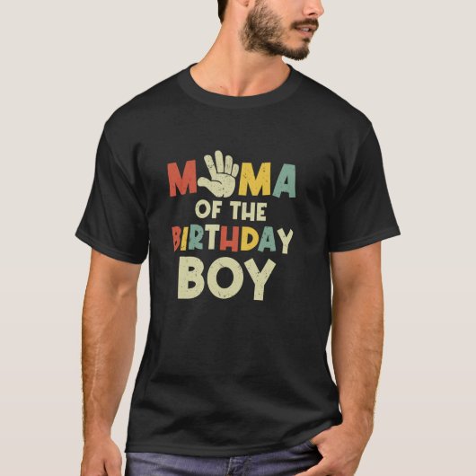 ママの誕生日男の子ハイ5歳F Tシャツ (正面)