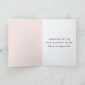 ママの誕生日花花花花花束ピンクのベビー足 カード (内部)