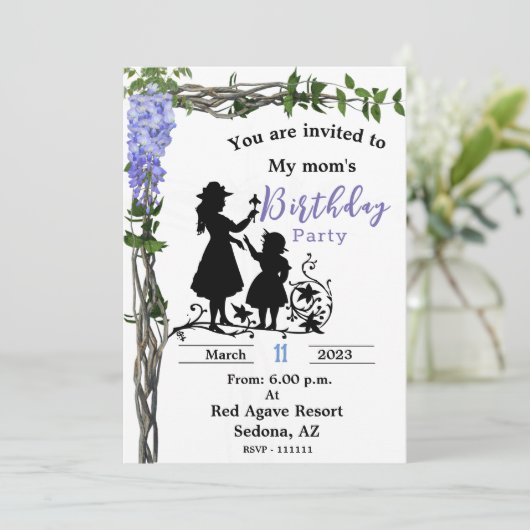 ママの誕生日 招待状 (スタンド正面)