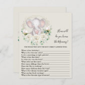 ママの赤ちゃんシャワーのゲームをどれだけ知っているか (正面/裏面)