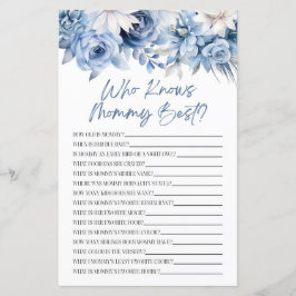 ママの赤ちゃんシャワーのゲームを知っているほこりっぽいブルーフローラ