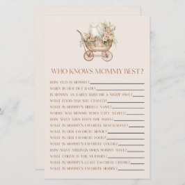 ママの赤ちゃんシャワーのゲームを知っているフローラキャリッジ