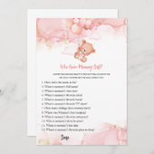 ママの赤ちゃんシャワーを知るピンク最高ののボホクマ 招待状 (正面/裏面)