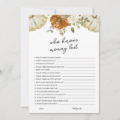 ママの赤ちゃんシャワーカー最高のドを知っているカボチャ 招待状 (正面)