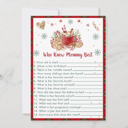 ママの赤ちゃんシャワーカー最高のドを知っているクリスマス 招待状 (正面)