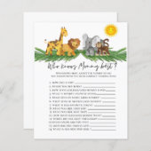 ママの赤ちゃんシャワーゲームを知っているサファリの動物 (正面/裏面)