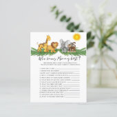 ママの赤ちゃんシャワーゲームを知っているサファリの動物 (スタンド正面)