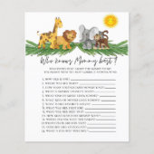 ママの赤ちゃんシャワーゲームを知っているサファリの動物 (正面)