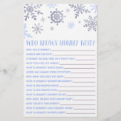 ママの赤ちゃんシャワーゲームを知っているブルースノーフレーク 便箋 (正面)