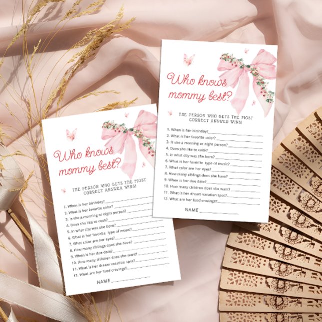 ママの赤ちゃんシャワーゲームを知っているベリーの甘い弓 (クリエイターアップロード済み)