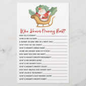 ママの赤ちゃんシャワーゲームを知るサンタ・クリスマス 便箋 (正面)