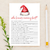 ママの赤ちゃんシャワーゲームを知るサンタ・クリスマス 便箋