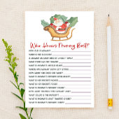 ママの赤ちゃんシャワーゲームを知るサンタ・クリスマス 便箋