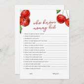 ママの赤ちゃんシャワー最高のを知るさくらんぼ シーズンカード (正面/裏面)