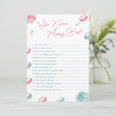 ママの赤ちゃんシャワー最高のを知るドーナツ 招待状 (スタンド正面)