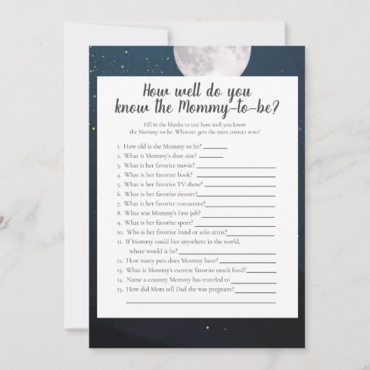 ママの赤ちゃんシャワー最高のゲームを知っているクマ 招待状 (正面)