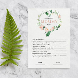 ママの赤ちゃんシャワー最高のゲームを知っているピンクのフローラ