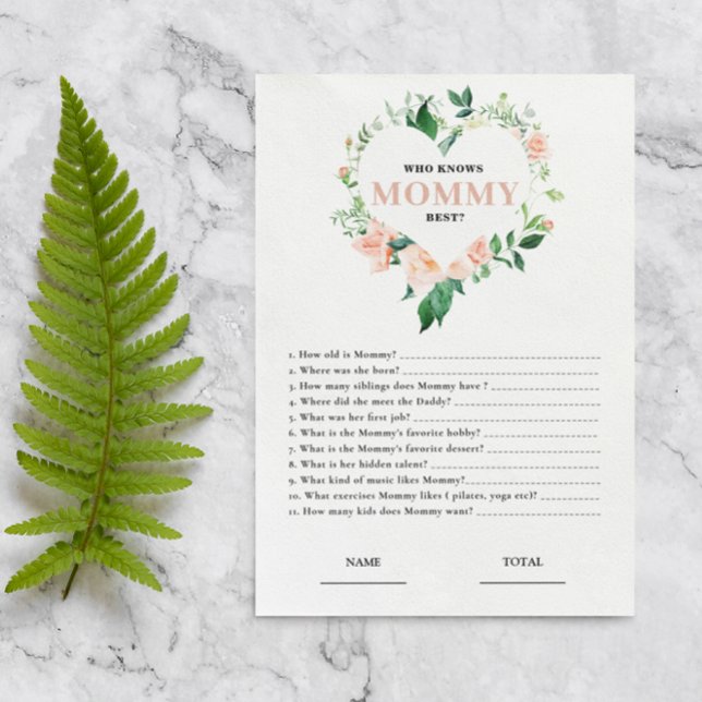 ママの赤ちゃんシャワー最高のゲームを知っているピンクのフローラ (クリエイターアップロード済み)