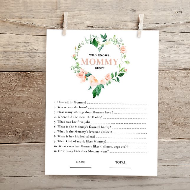 ママの赤ちゃんシャワー最高のゲームを知っているピンクのフローラ (クリエイターアップロード済み)