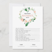 ママの赤ちゃんシャワー最高のゲームを知っているピンクのフローラ 招待状 (正面)