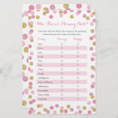 ママの赤ちゃんシャワー最高のゲームを知っているピンクの金ゴールド (正面/裏面)