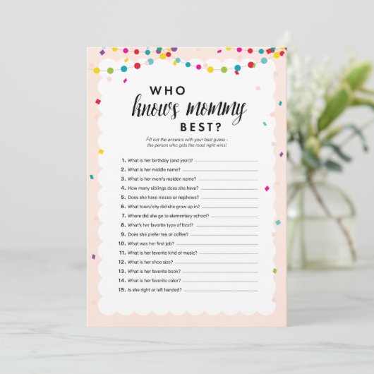 ママの赤ちゃんシャワー最高のゲームを知っているフィエスタテーマ プログラム (スタンド正面)