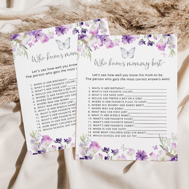 ママの赤ちゃんシャワー最高のゲームを知っている蝶 (クリエイターアップロード済み)