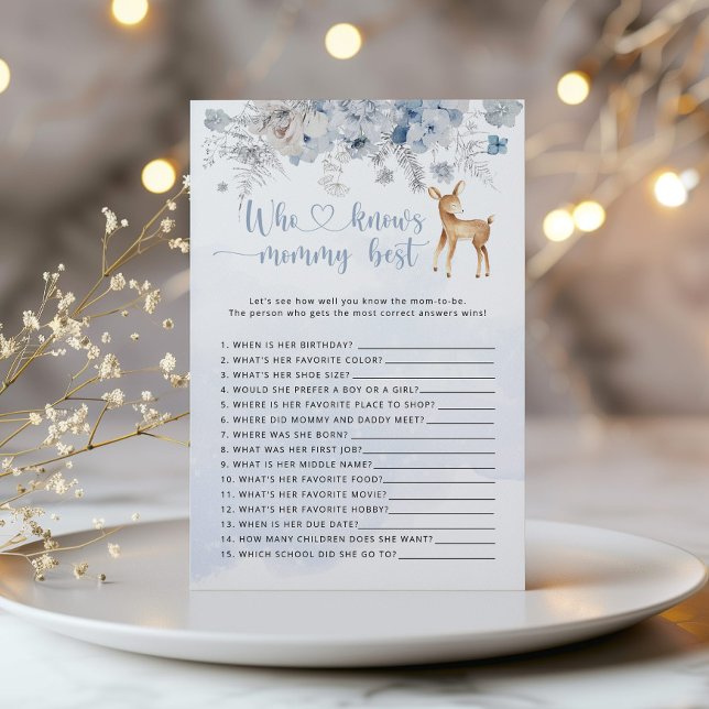 ママの赤ちゃんシャワー最高のゲームを知っている青い鹿 (クリエイターアップロード済み)