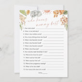 ママの赤ちゃんシャワー最高のゲームを知るサファリ 招待状 (正面)