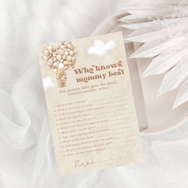ママの赤ちゃんシャワー最高のゲームを知るテディベア (クリエイターアップロード済み)