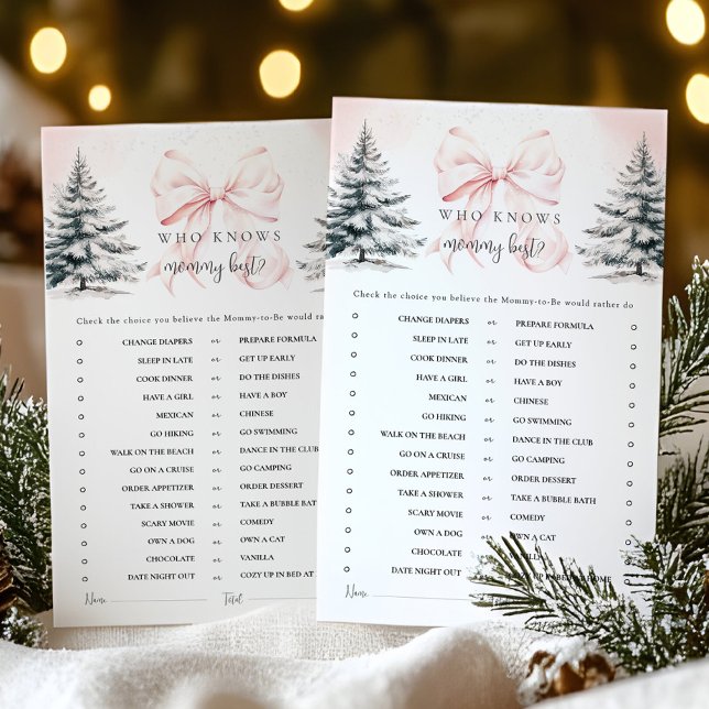 ママの赤ちゃんシャワー最高のゲームを知る冬の弓 (クリエイターアップロード済み)