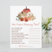 ママの赤ちゃんシャワー最高のゲームを知る恋の秋 招待状 (スタンド正面)