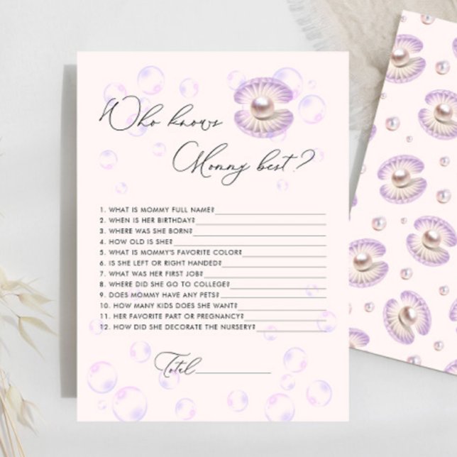 ママの赤ちゃんシャワー最高のゲームを知る真珠 (クリエイターアップロード済み)