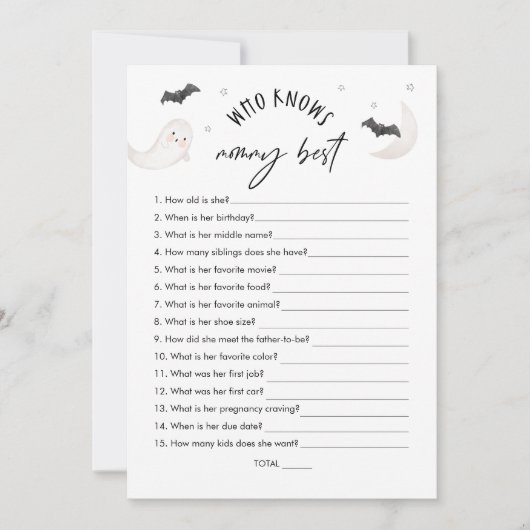 ママの赤ちゃんシャワー最高のゲームを知るSUGARBOO 招待状 (正面)