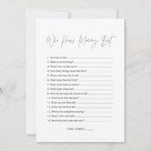 ママの赤ちゃんシャワー最高のゲームカードを知るハロウ 招待状 (正面)