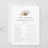 ママの赤ちゃんシャワー最高のゲームカードを知るハンナ 招待状 (正面)