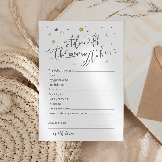 ママの赤ちゃん男女兼用シャワーカード用アドバイス