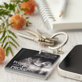 ママの超音波母誇りを持ったタイポグラフィ キーホルダー (正面右)