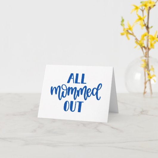 ママの限界!ブルーデザインのオリジナルママ カード (黄色い花)