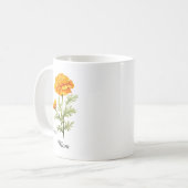 ママの10月 誕生花 マリーゴールド コーヒーマグカップ (正面左)