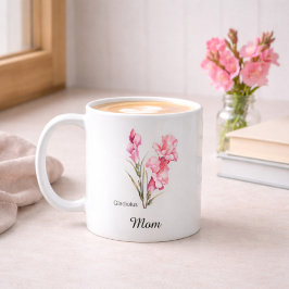 ママの8月誕生花 グラジオラス コーヒーマグカップ