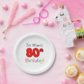 ママの80歳の誕生日ペーパープレート ペーパープレート (パーティー)