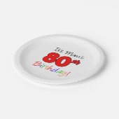 ママの80歳の誕生日ペーパープレート ペーパープレート (アングル)