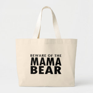 ママのBear用心して下さい ラージトートバッグ