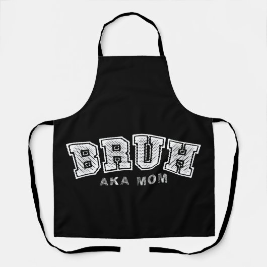 ママのBruh おもしろ 母の日 レトロ ヴィンテージ エプロン (正面)