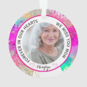 ママはいつも心の中に レインボーグリッター オーナメント (裏面)