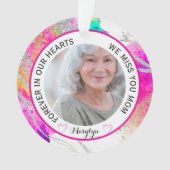 ママはいつも心の中に レインボーグリッター オーナメント (正面)